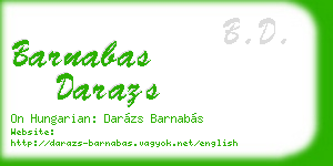 barnabas darazs business card