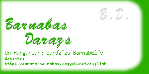 barnabas darazs business card